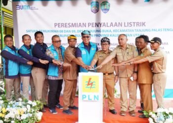 Permukiman Transmigrasi Tanjung Buka Tersambung Aliran Listrik