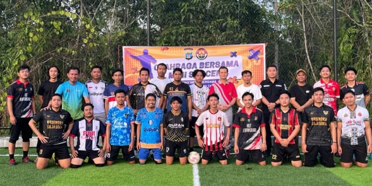 Silaturahmi Lewat Olahraga, Humas Polda Kaltara Gelar Mini Soccer bersama Awak Media