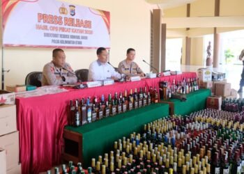 Operasi Pekat Kayan 2025, Ribuan Botol dan Kaleng Miras Disita