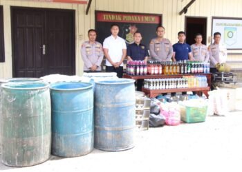 Tujuh Drum Miras Oplosan Disita Polres Malinau