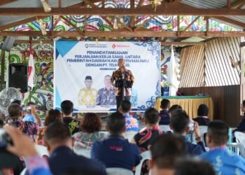 Biar Merasakan Sulitnya Akses dan Jaringan, Penandatanganan Kerja Sama Telkomsel dengan Pemkab Malinau Dilaksanakan di Bumi Intimung