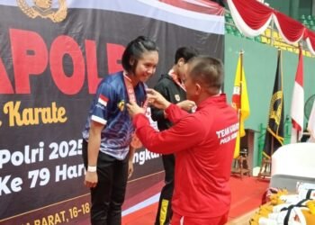 Tim Karateka Polda Kaltara Raih Medali Perunggu di Kejurnas Karate Piala Kapolri 2025