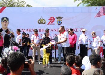 Sambut Hari Bhayangkara ke-79, Polres Nunukan Gelar Jalan Santai dan Layanan Gratis