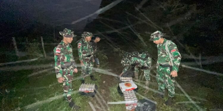 Upaya Penyelundupan Miras Lewat Jalur Tikus Perbatasan Digagalkan Satgas Pamtas RI-Malaysia Yonarmed 4/Parahyangan