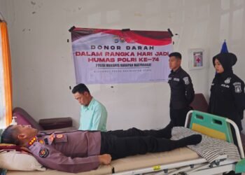 HUT ke-74 Humas Polri, Bidhumas Polda Kaltara Laksanakan Donor Darah Serentak
