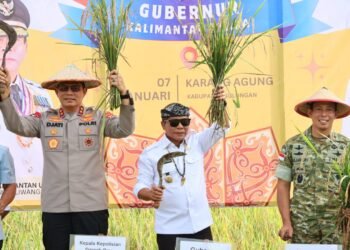 Bersama Gubernur serta Forkopimda, Kapolda Kaltara Hadiri Panen Raya dan Pengumuman Swasembada Pangan Oleh Presiden RI