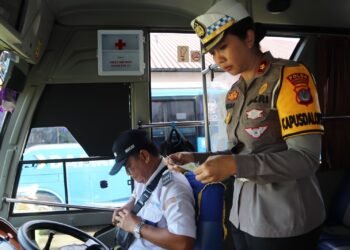 Operasi Keselamatan Kayan 2026, Petugas Cek Kelaikan Armada Bus Damri