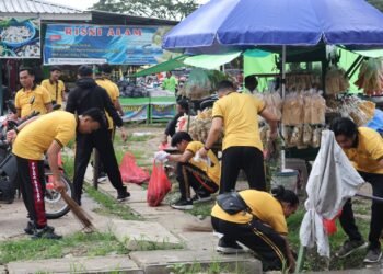 Tindaklanjuti Arahan Presiden, Polda Kaltara dan Jajaran Gelar Aksi Bersih-bersih Serentak