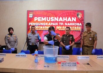 Hasil Ungkap Dua Kasus di Nunukan, Polda Kaltara Musnahkan Barang Bukti 44,22 Gram Sabu