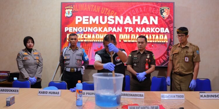 Hasil Ungkap Dua Kasus di Nunukan, Polda Kaltara Musnahkan Barang Bukti 44,22 Gram Sabu