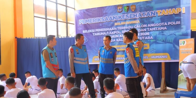 Wakapolda Kaltara Pantau Rikkes Tahap I Seleksi Polri 2026