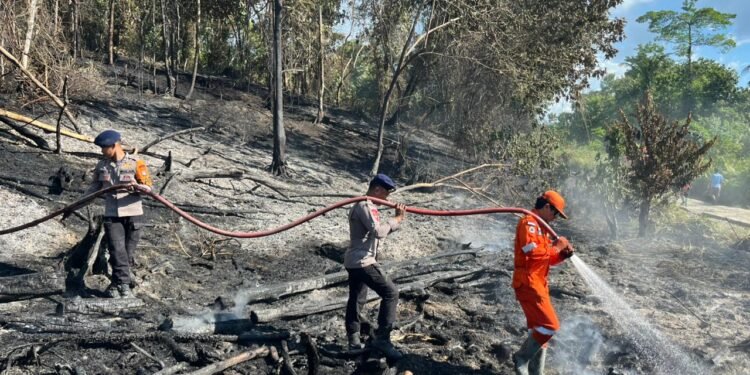 Sigap! Brimob Polda Kaltara Jinakkan Karhutla di Jelarai Hulu