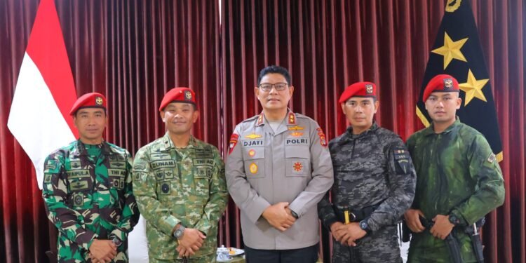 Kapolda Kaltara Terima Kunjungan Silaturahmi Komandan Grup 4 Kopassus