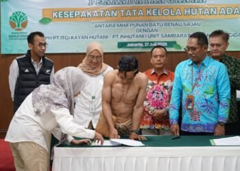 Kesepakatan Tata Kelola Hutan Adat Punan Batu Benau Sajau Bakal Jadi Pilot Project