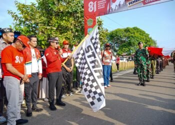 Tegaskan Perbatasan Wajah Terdepan Indonesia, Gubernur Kaltara Buka Kirab Kebangsaan di Sebatik