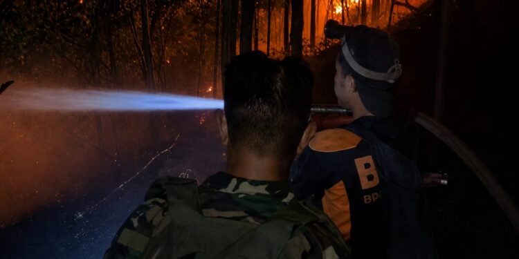 Kodim 0907 Tarakan Turunkan Personel Bantu Padamkan Karhutla