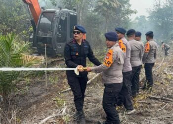 Dansat Brimob Kaltara Turun Langsung Pastikan Karhutla Benar-Benar Padam