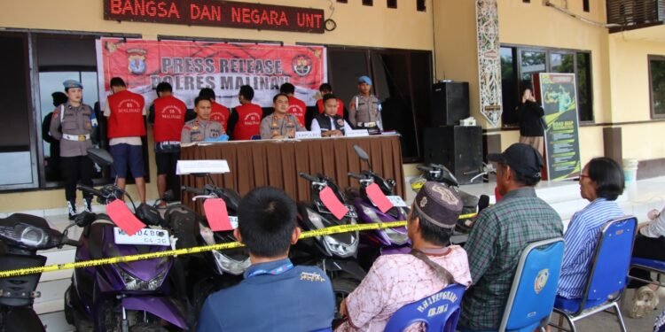 Polres Malinau Ungkap Kasus Curanmor, 13 Motor Berhasil Ditemukan dan Diamankan